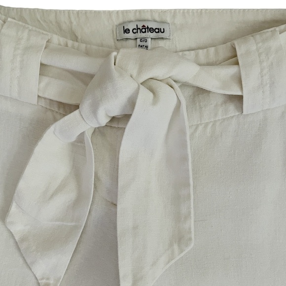 LE Chateau Wide Leg Linen Blend Cropped Capri Pants - Picture 4 of 13